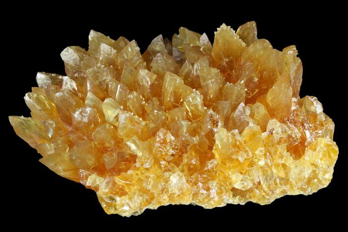 Amber-Yellow Calcite Crystal Cluster - Highly Fluorescent! #177291
